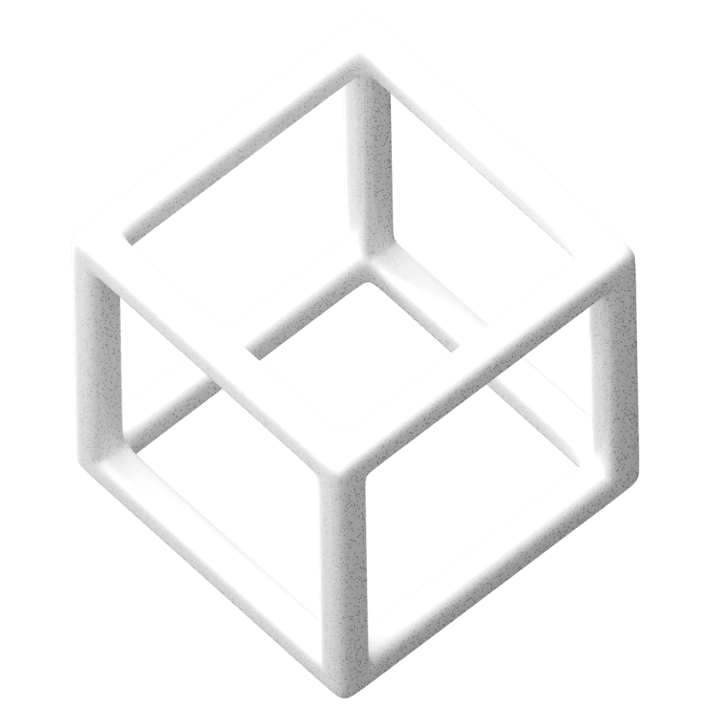 A wireframe cube